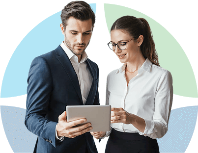 Two Business people with tablet