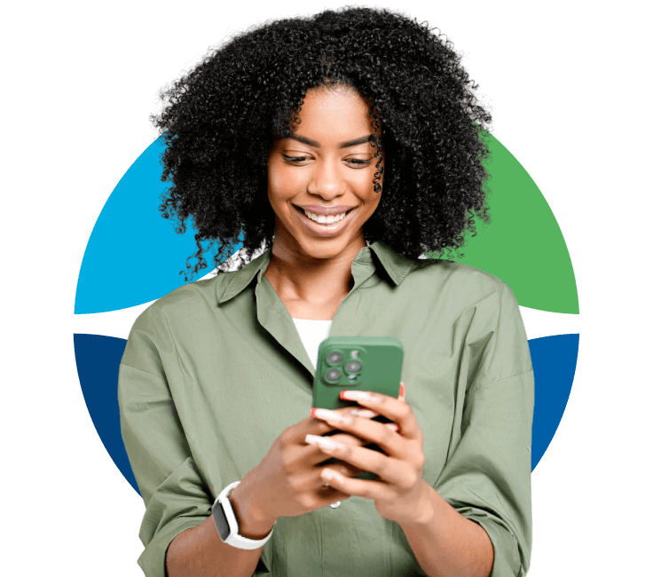 young women looking at phone